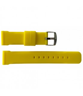 Buzzufy silicone yellow chrono watch strap 18mm