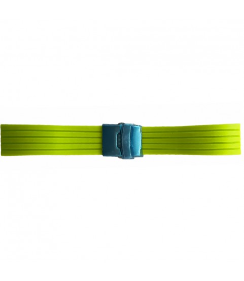 Buzzufy silicone neon green chrono watch strap with clasp 20mm
