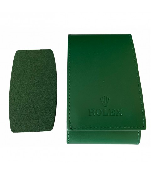 Green watch leather Rolex travel pouch