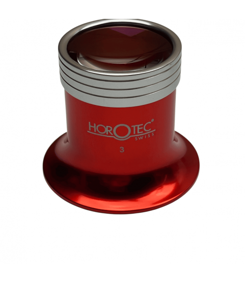 Horotec MSA00.033-3 Red Anodized 3.5x Watchmaker Loupe