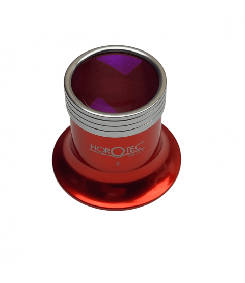 Horotec MSA00.033-3 Red Anodized 3.5x Watchmaker Loupe