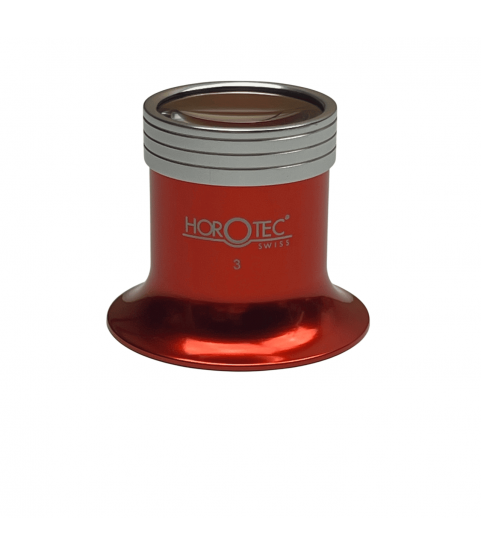 Horotec MSA00.033-3 Red Anodized 3.5x Watchmaker Loupe