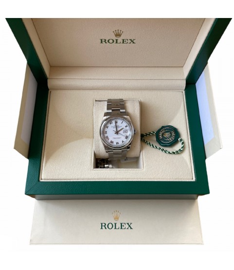 New Rolex Datejust 126200 white roman dial full set 2021