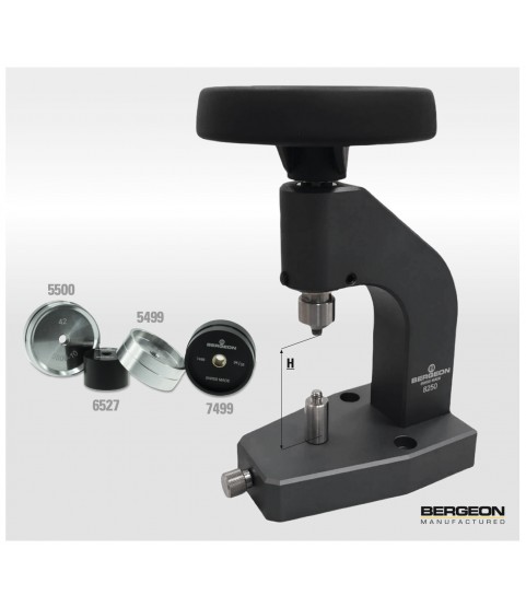 Bergeon 8250 watch case closer and crystal press fitting Bergeon 8250 watch case closer and crystal press fitting