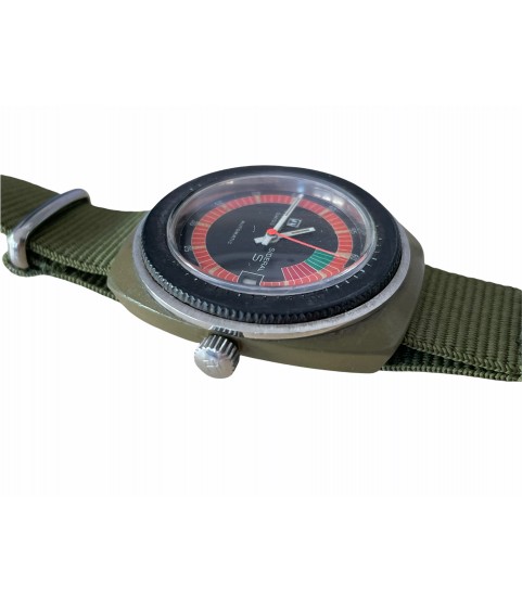 Vintage automatic Tissot Sideral S green fibreglass watch 1970s