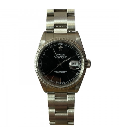 Rolex Datejust 16220 black dial automatic men's watch
