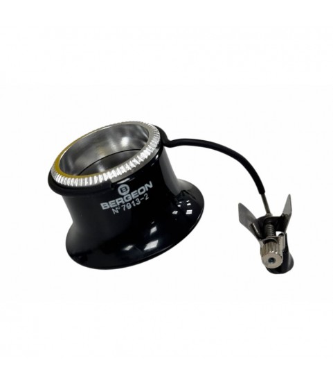 Bergeon 7913-2 Eyeglass Watchmaker Loupe, 5x Magnification, Clip-On Biconvex Lens, 25 mm, Swiss Made