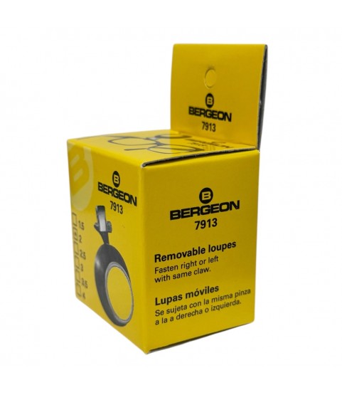 Bergeon 7913-2 Eyeglass Watchmaker Loupe, 5x Magnification, Clip-On Biconvex Lens, 25 mm, Swiss Made