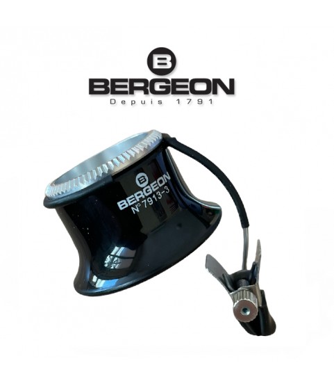 Bergeon 7913 eyeglass watchmaker loupe with clip 5x
