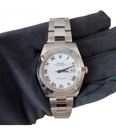 New Rolex Datejust 126300 white roman dial 41mm 2021