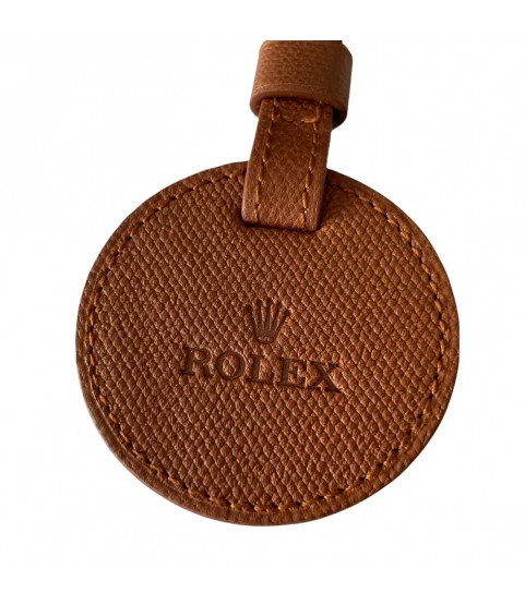 New Rolex leather keychain with gold tone ring