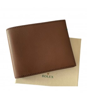 New Rolex leather brown men's wallet