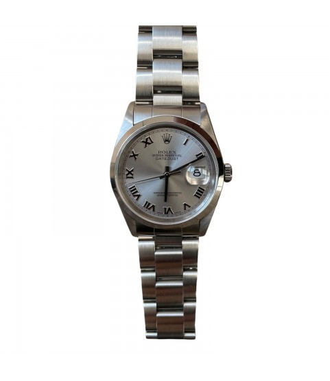 Rolex Datejust 16200 silver Roman dial men's watch 1999