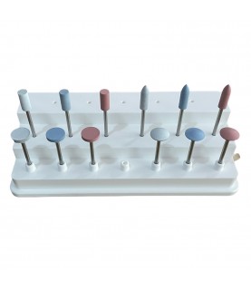 Set of 12 miniature mounted silicone polisher for metals, ceramics and plastics
