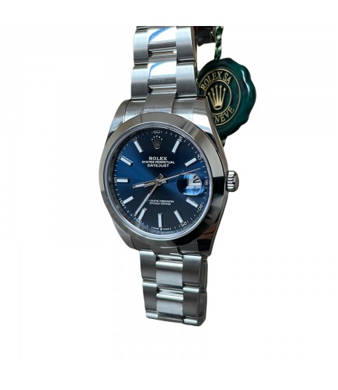 New Rolex Datejust 126300 smooth bezel blue dial 41mm 2021