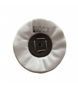 Merard Polishing wheel for finishing N° MOC2, white flannel, with seam Ø 100 mm, 20 folds