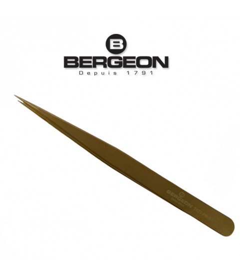 Bergeon 7422-PM-S5 tweezers type S5, thin, brass, 100 % nonmagnetic