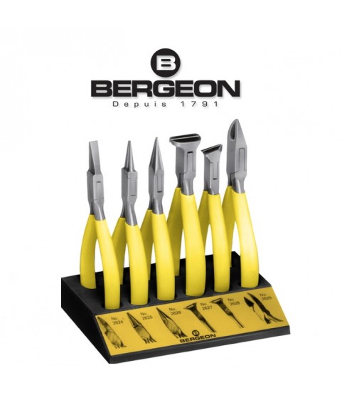 Bergeon 6283 assortment of 6 pliers with corrugated nose