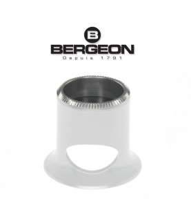 Bergeon 2611 loupe, white, biconvex, ventilation port, 2.5 x, strength 4