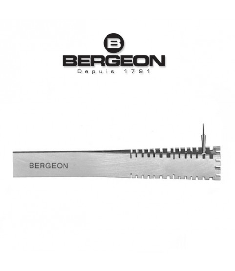 Bergeon 30004 brass watch hands holding tweezers