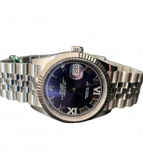New Rolex Datejust 126234 Aubergine purple diamond roman dial 36mm