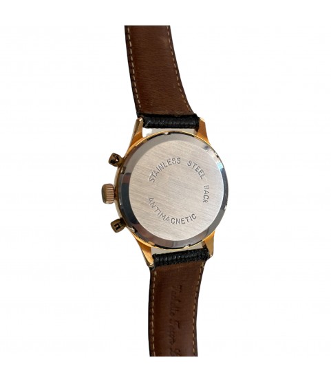 Vintage Novelia chronograph watch with black dial Landeron 187