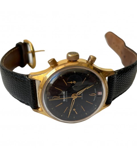 Vintage Novelia chronograph watch with black dial Landeron 187