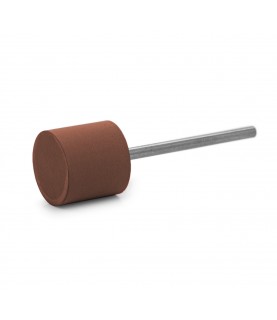 Polisher red-brown soft cylinder, Ø 14 x 12 mm, soft, grain fine, HP-shank