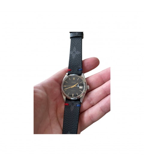 Vintage Rolex Oyster Date Precision 6694 black dial men's watch