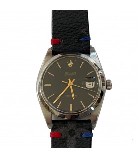 Vintage Rolex Oyster Date Precision 6694 black dial men's watch