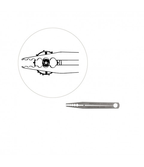 Bergeon 4852 watch tweezer roller remover and turner