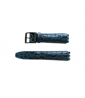 Swatch special dark blue strap of artificial lizard leather with stitch plastic clasp 17mm