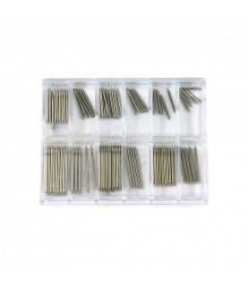 Assortment of spring bars, stainless steel, Ø 1 mm, length 8 - 20 mm, 100 pieces