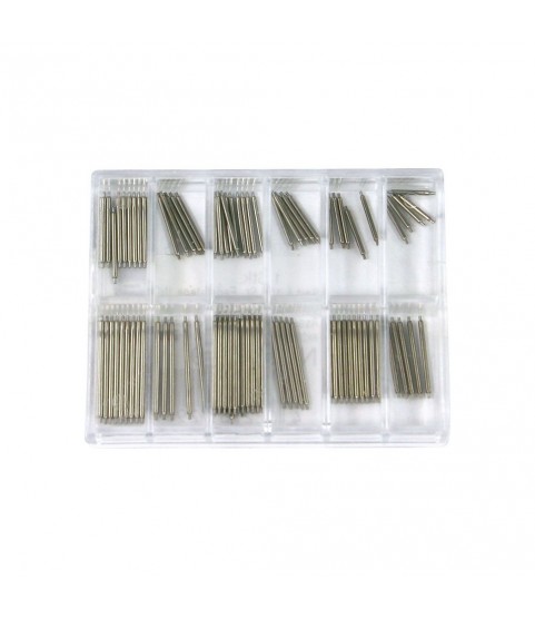 Assortment of spring bars, stainless steel, Ø 1 mm, length 8 - 20 mm, 100 pieces