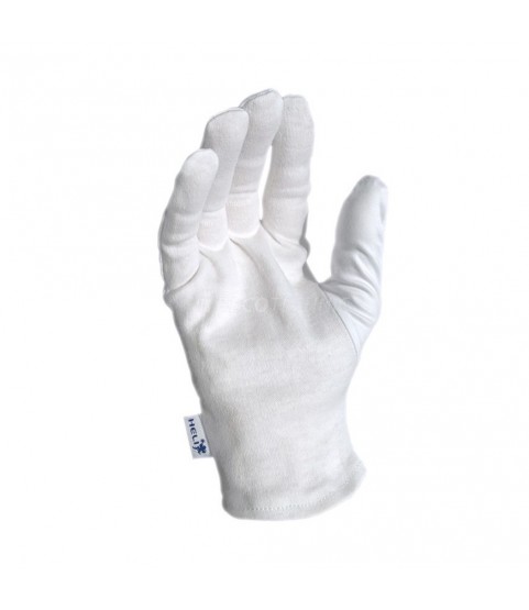 Heli presentation gloves, white, size M, 1 pair, microfiber and cotton