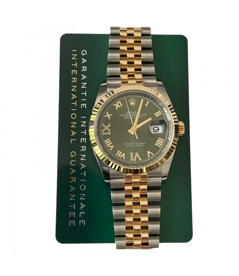 New Rolex Datejust 126233 green roman dial with diamonds 2022 36mm