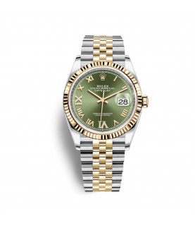 New Rolex Datejust 126233 green roman dial with diamonds 2022 36mm