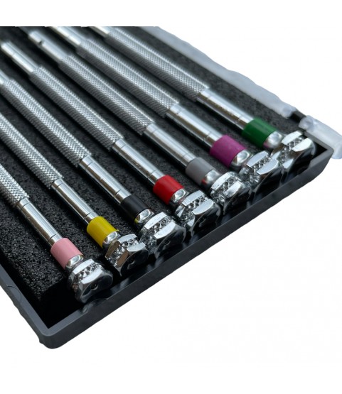 Beco Technic set of 7 screwdrivers 0.60 to 2.00 mm in plastic box with spare blades