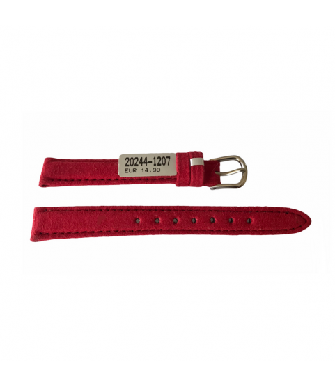 Amaretta red leather strap from Nubuck for women's watches 12 mm
