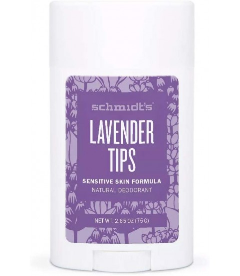 Schmidt's Lavender Tips Aluminum-Free Natural Deodorant Stick for Sensitive Skin 75g
