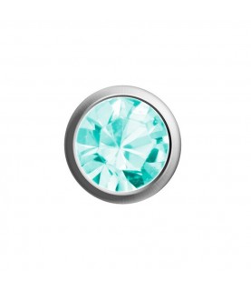 Aquamarine imitation Easy Piercy Comfort white ear studs Ø 2,95 mm