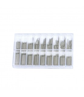 Assortment of spring bars, stainless steel, Ø 1,8 mm, length 8 - 24 mm, 360 pieces