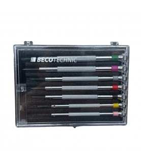 Beco Technic set of 7 screwdrivers 0.60 to 2.00 mm in plastic box with spare blades