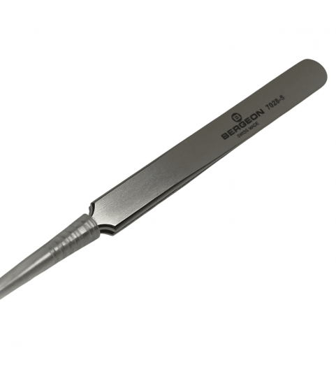 Bergeon 7028-5 Precision Tweezers, Steel, Heat and Acid Resistant, 110 mm