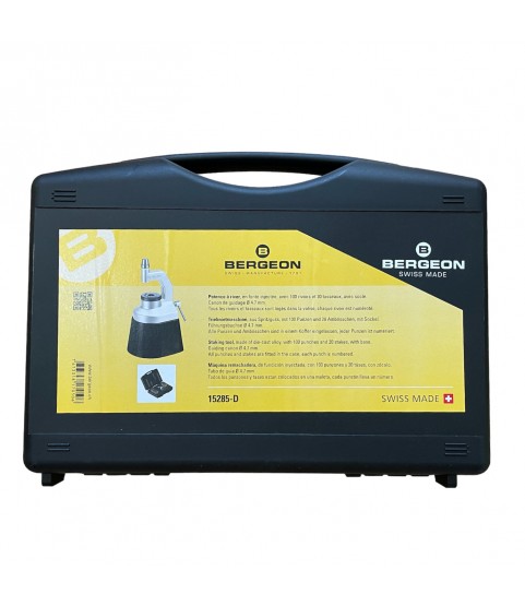 Bergeon 15285-D staking tool with 100 punches and 20 stakes