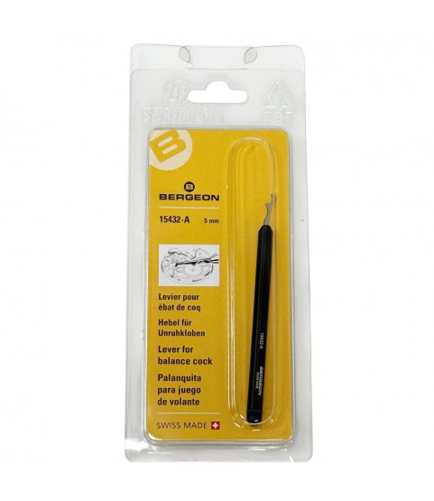 Bergeon 15432-A lever for balance cock, black, 5 mm