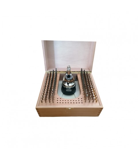 Bergeon 1810-93C staking tool with 24 stakes in wooden box
