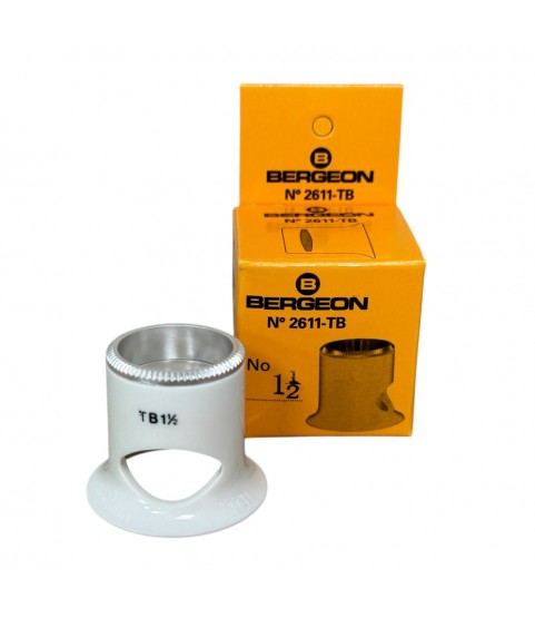 Bergeon 2611-TB-1.5 loupe, white, biconvex, ventilation port, magnification x6.7