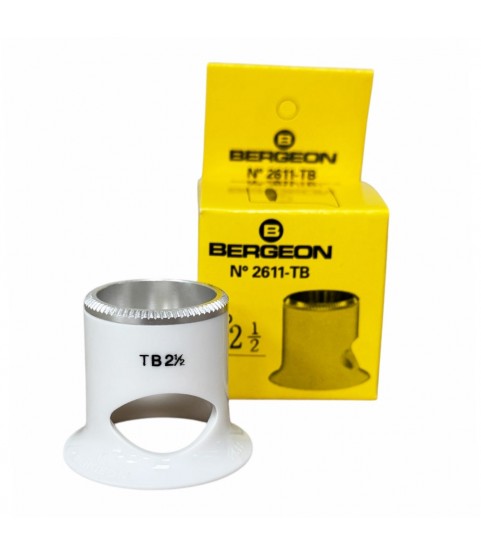 Bergeon 2611-TB-2.5 loupe, white, biconvex, ventilation port, magnification x4