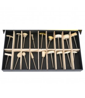 Bergeon 2686 assortment of 18 small brushes for polishing